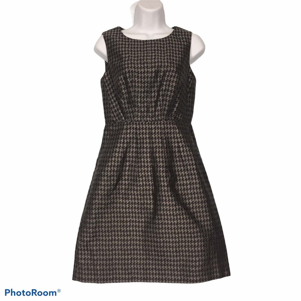 Banana Republic Black‎ Silver Houndstooth Silk sz 0